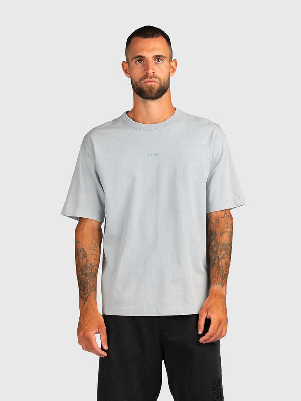 DOCKU cotton T-shirt with oval neckline - 1