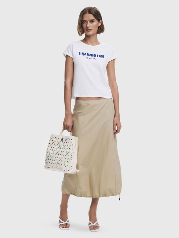 White backpack with perforations - 2
