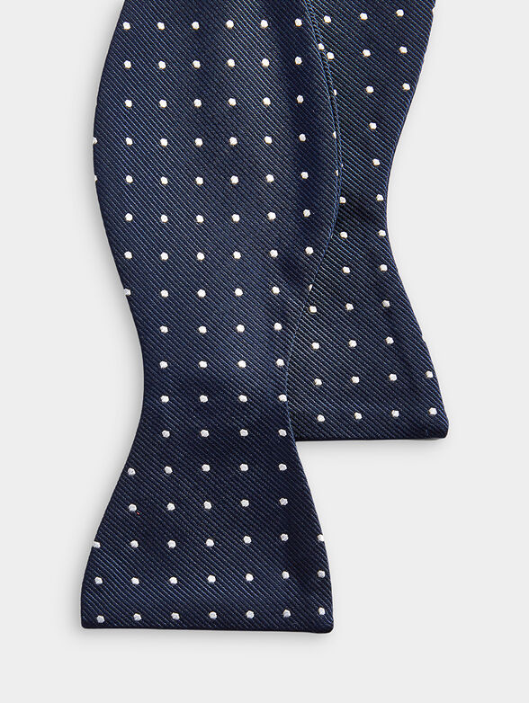 Blue bow tie with dotted pattern - 2