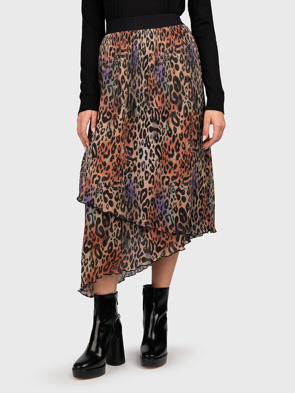 Midi skirt with animal print - 1