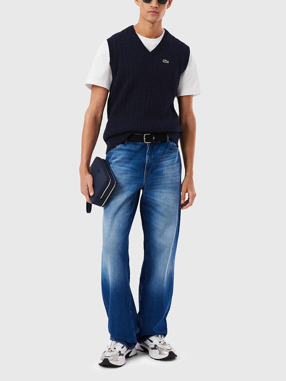 Cable knit cotton sweater vest - 2