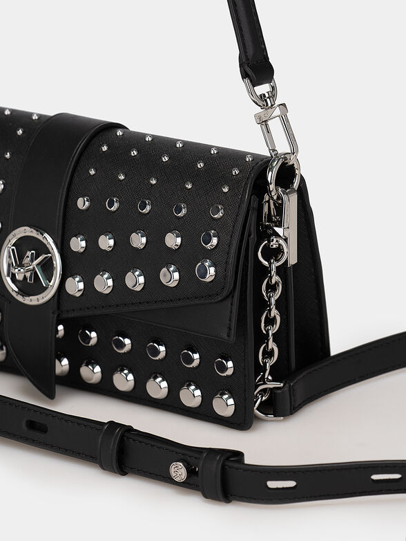 Shoulder bag with Saffiano effect and silver studs - 5