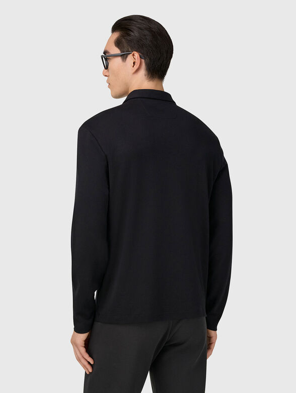 Cotton polo shirt in black - 3