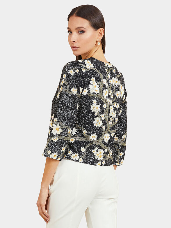 Jacket with floral motifs and sequins - 3