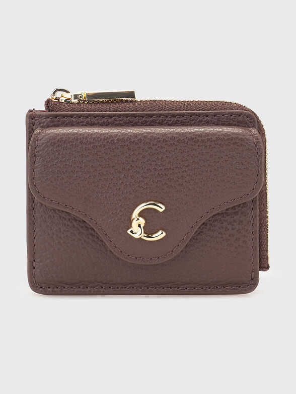Leather cardholder with logo - 1