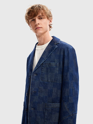 RIVER plaid denim blazer - 4