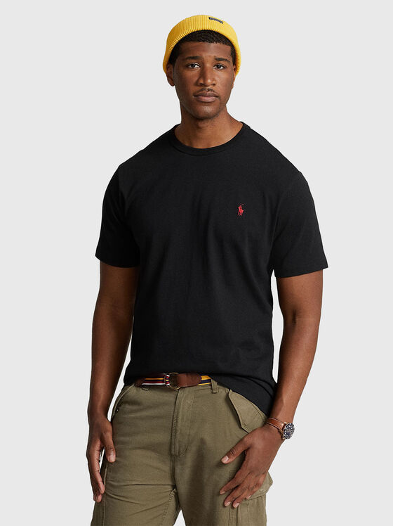 Cotton T-shirt with logo embroidery - 1