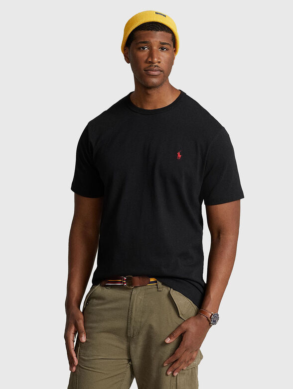 Cotton T-shirt with logo embroidery - 1