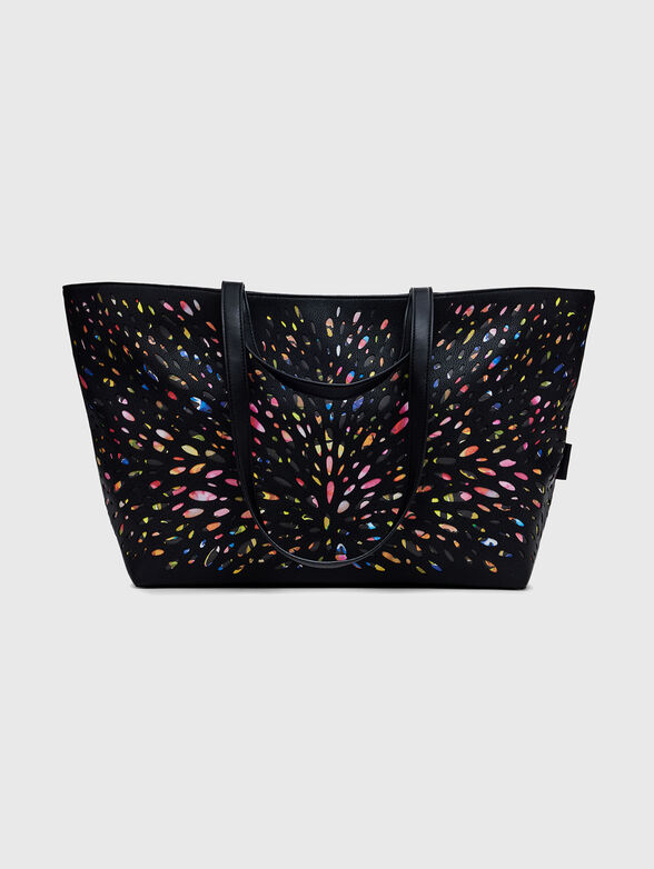 Large bag with perforations and multicoloured design - 1