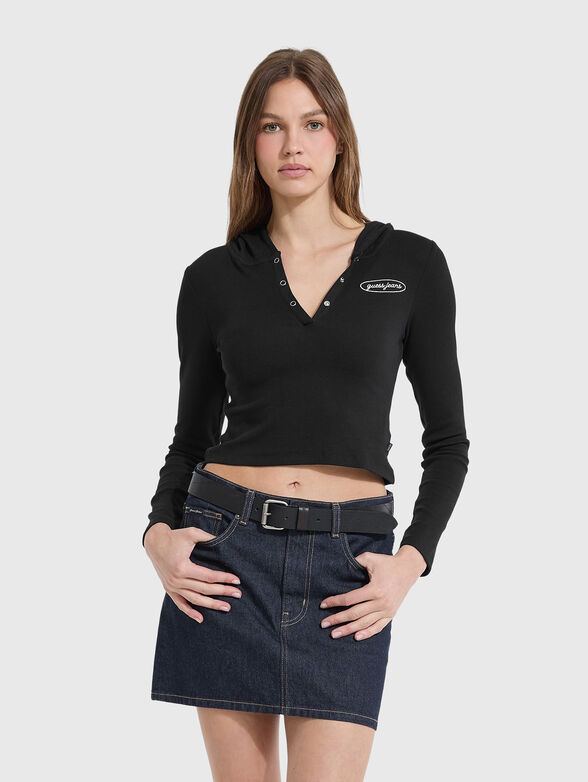 Sweatshirt with hood and buttons - 1