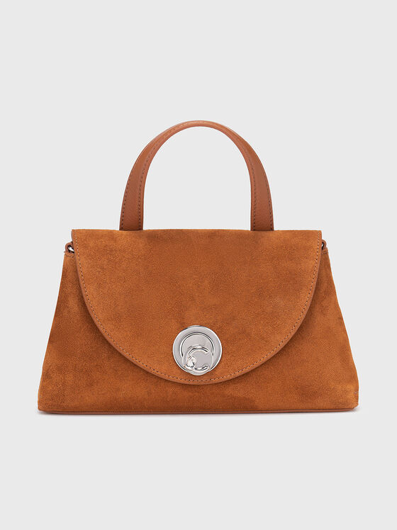 Велурена малка чанта с дълга презрамка - 1