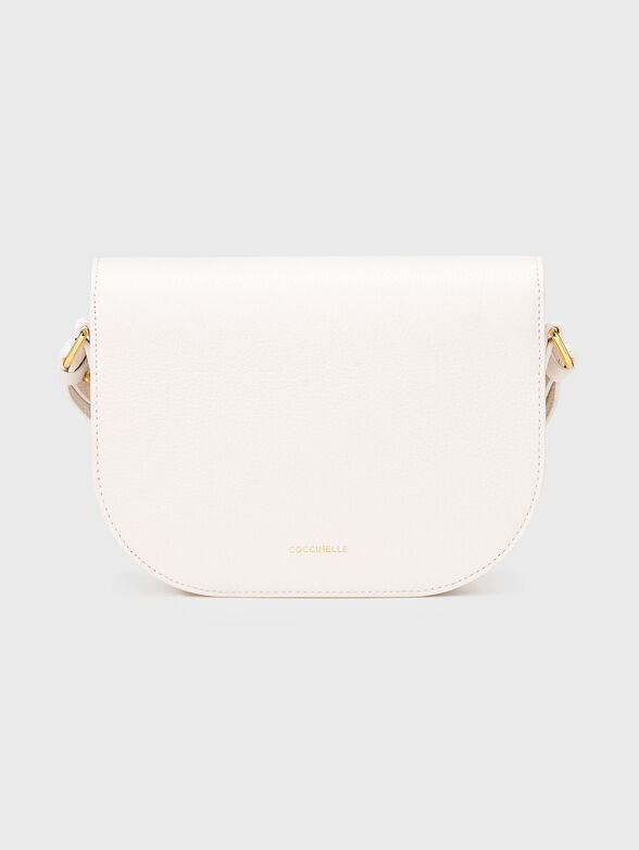 Leather crossbody bag in beige - 3