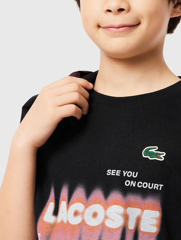 Black T-shirt with contrast print - 4