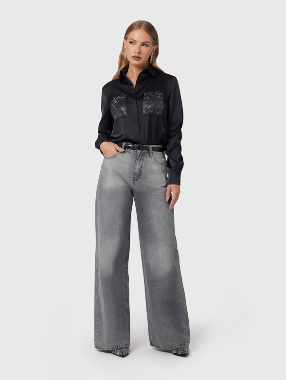 Black shirt with accent pockets - 2