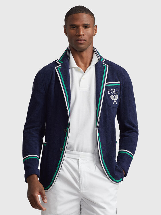 Cotton sports jacket with embroidery - 1