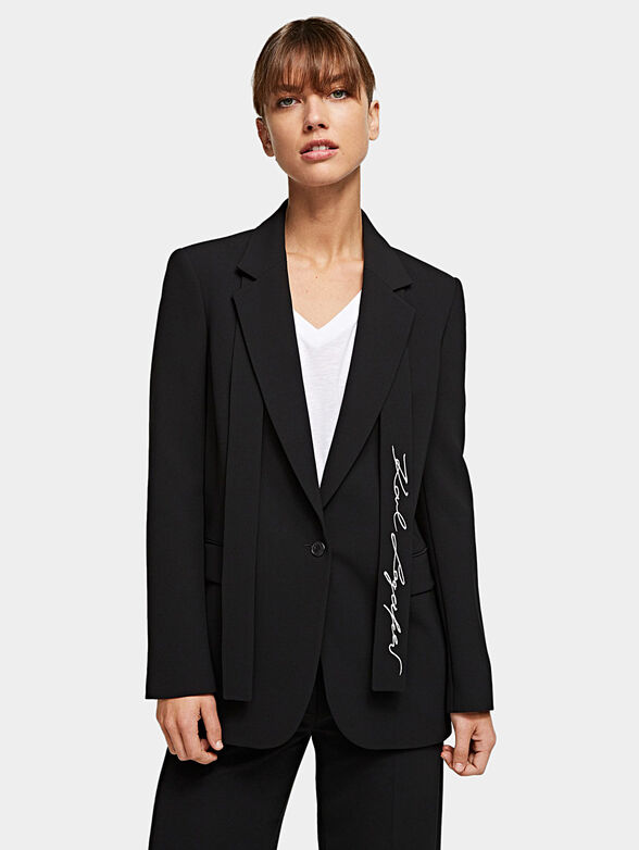 Black blazer with detachable tie - 1