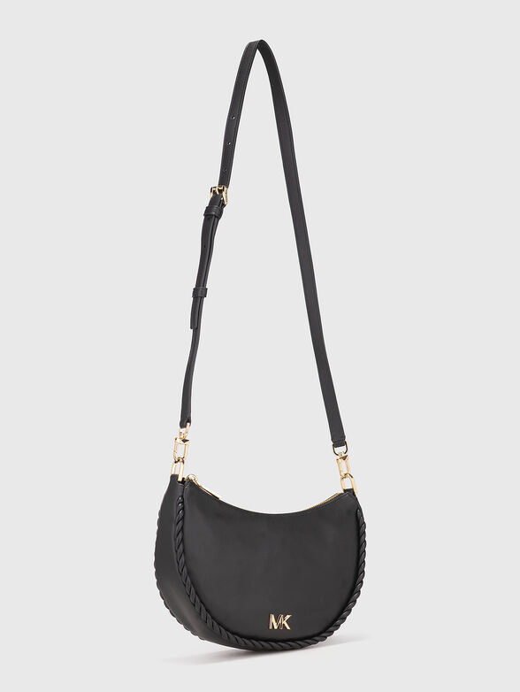 Leather bag with long strap and logo - 2