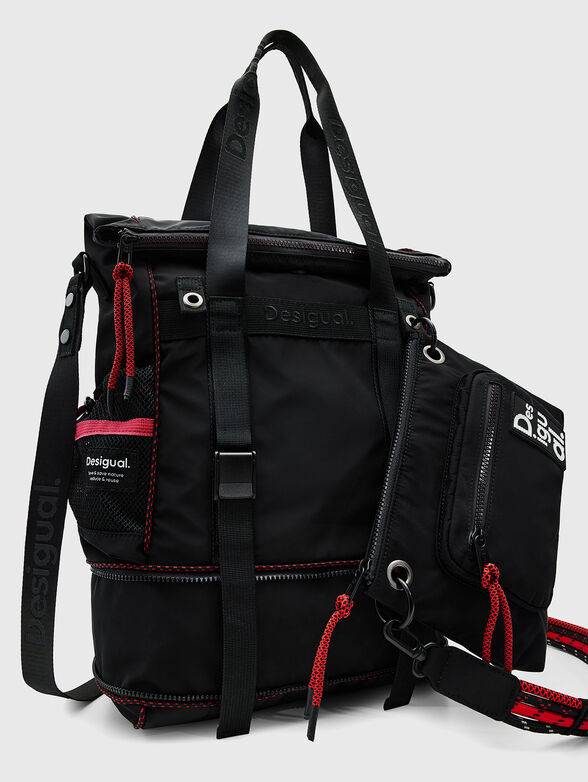 Multifunctional backpack with red accents - 5