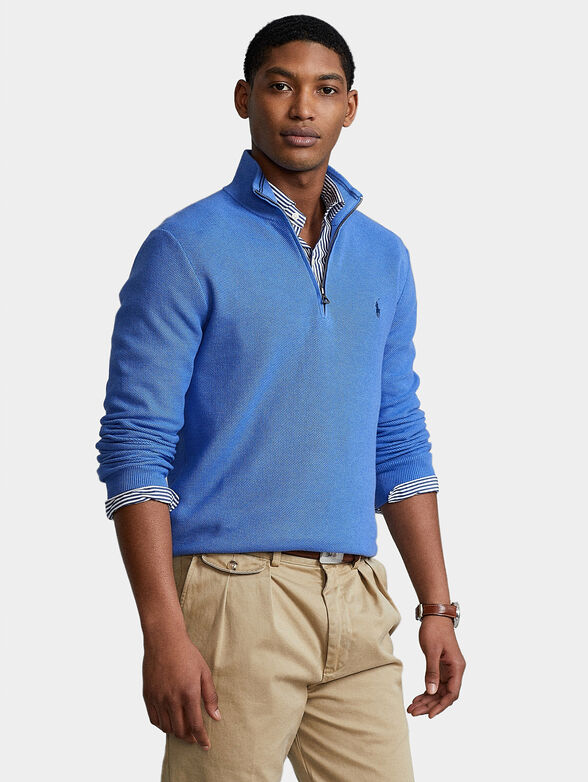 Blue sweater with zipper - 1