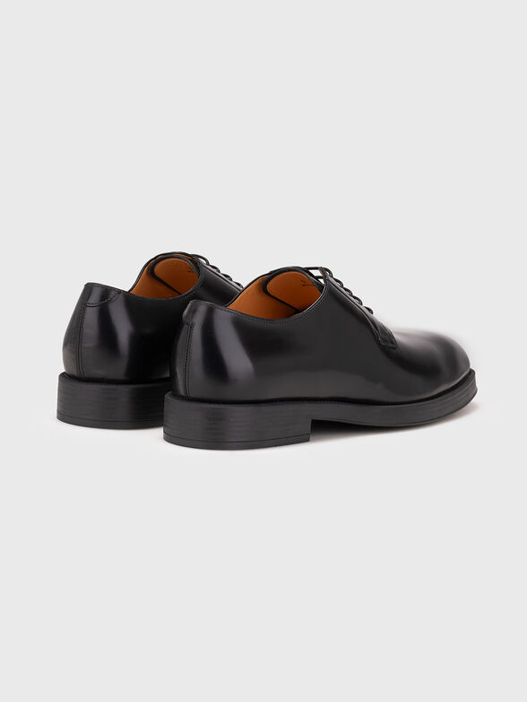 Black leather Derby shoes - 3