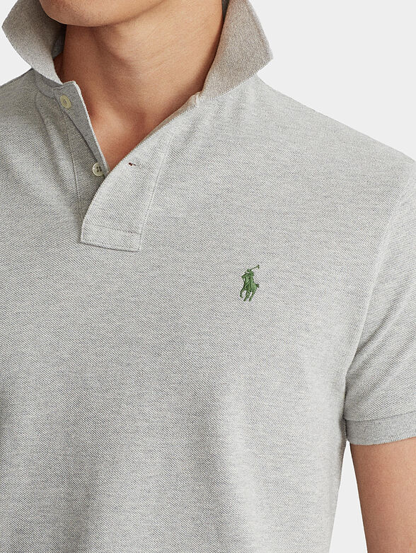 Grey Polo shirt with logo - 4