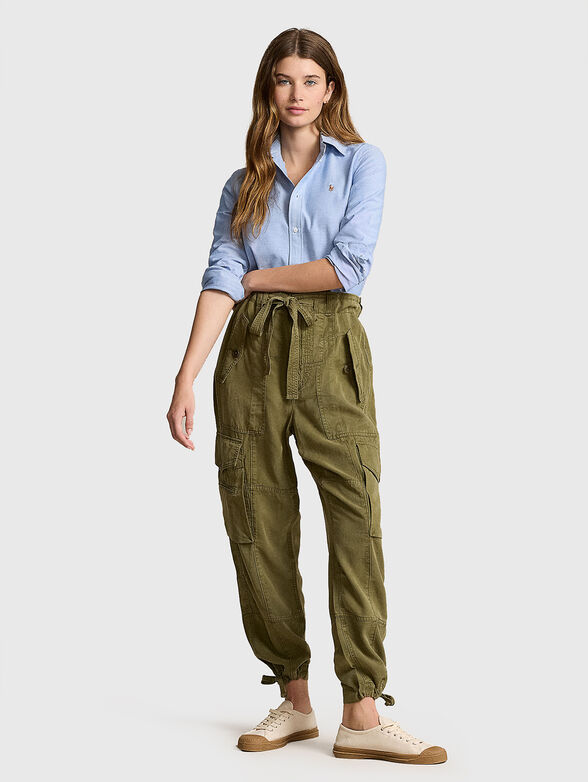 Blue shirt with mini logo embroidery - 2