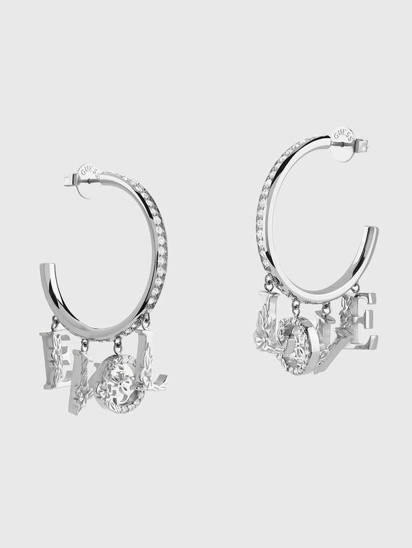LOVE & FLOWERS earrings with charms - 1