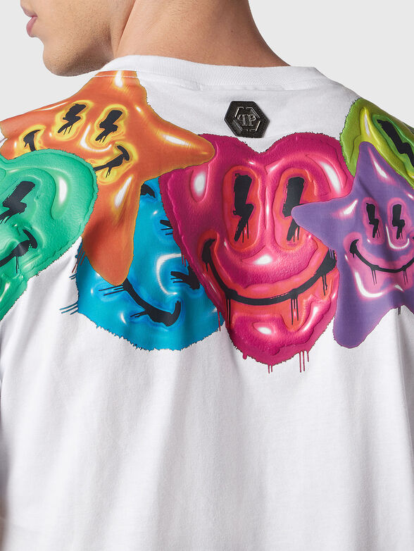 SMILE round neck T-shirt in black - 4