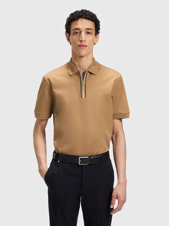 Cotton polo shirt with logo - 1