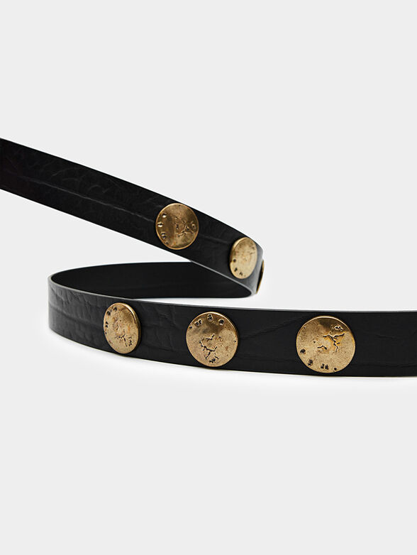 STUDS leather belt with metal details - 4