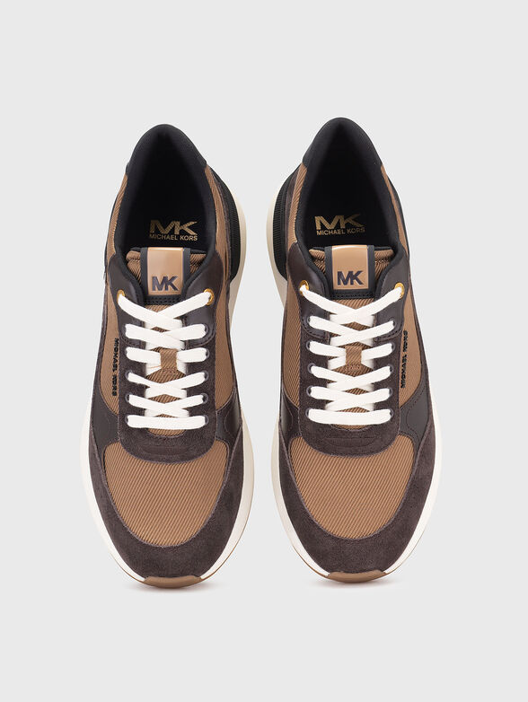 Suede and textile sports shoes with logo - 6