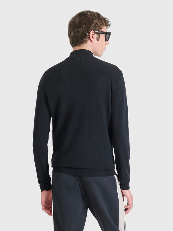 Black slim zip sweater - 2
