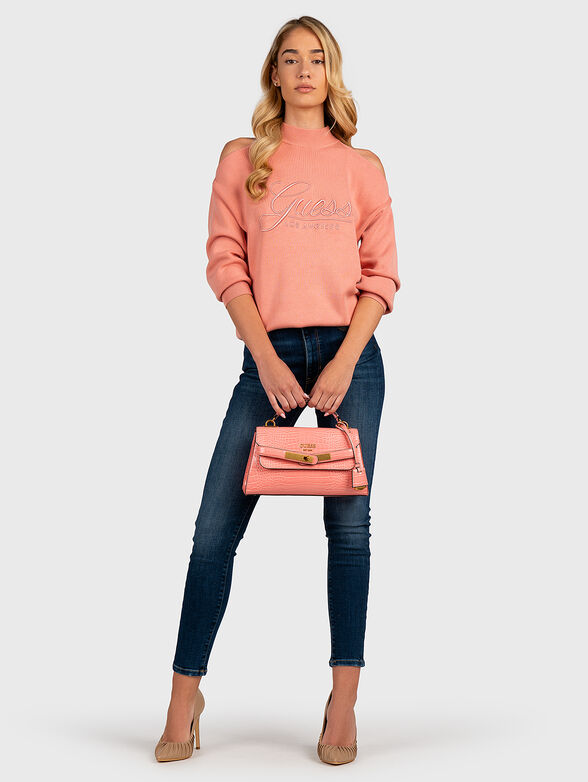 SARAH cutt-off shoulder sweater with logo embroidery - 2