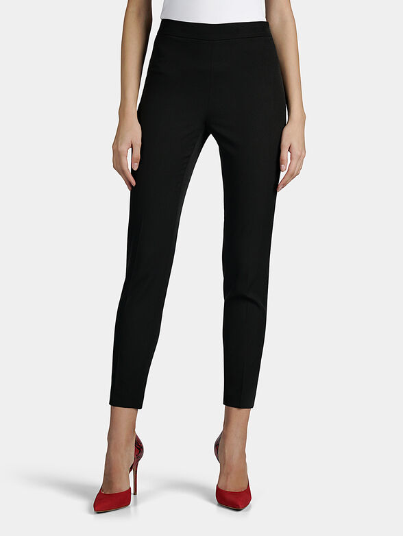 Black slim trousers with high waist - 1