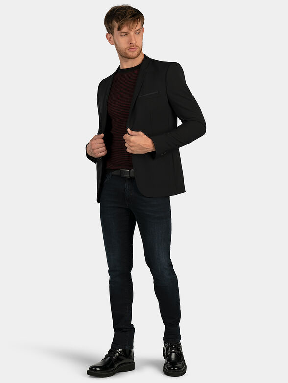 Checked sweater in bordeaux - 4