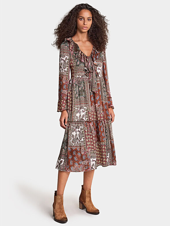 Midi dress with paisley print - 2