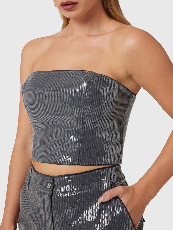 CASSIA bustier with sequins - 4