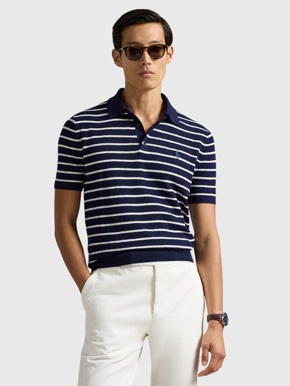 Cotton and linen polo shirt - 1