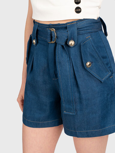 Blue lyocell shorts - 4
