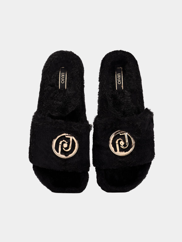 Black slippers SOFT 157 with logo - 6