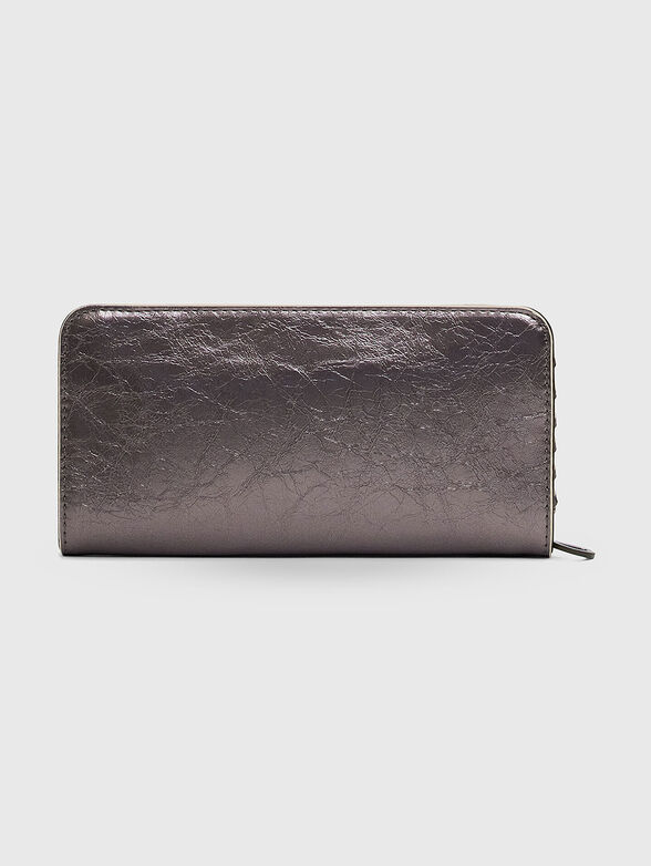 Large silver-colored wallet with logo - 2
