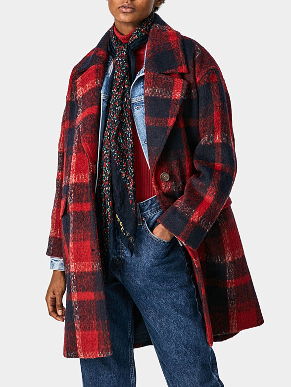 JOSSIE Coat with checkered print - 1