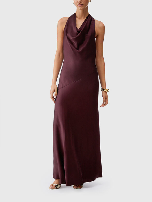 Dress with a draped neckline and an accent back - 1