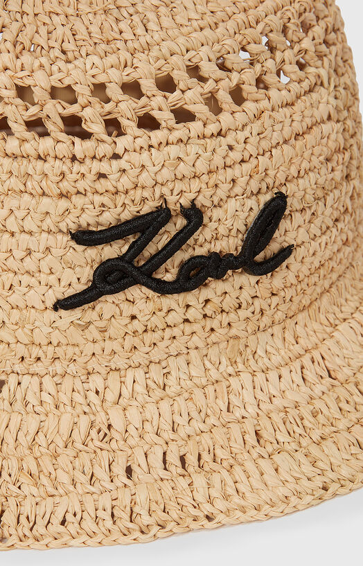 K/SIGNATURE raffia hat brand Karl Lagerfeld  display picture 3
