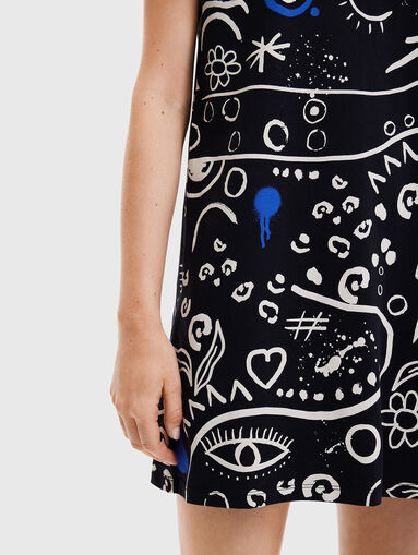 SYMBOLS mini dress with art details - 4