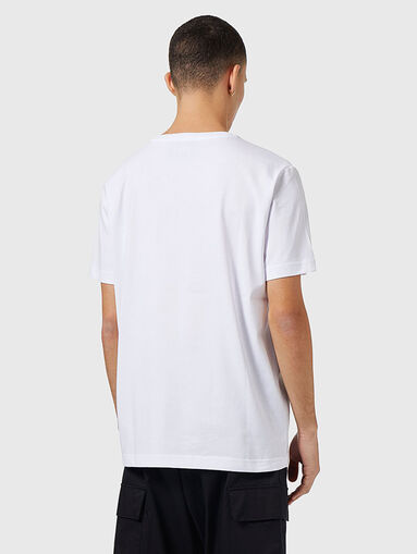 White cotton T-shirt with print - 3