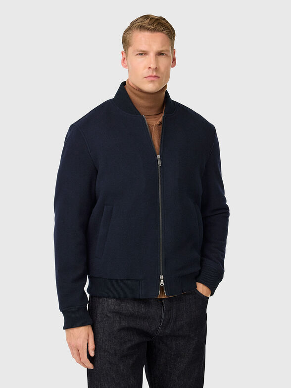 Wool blend bomber jacket - 1