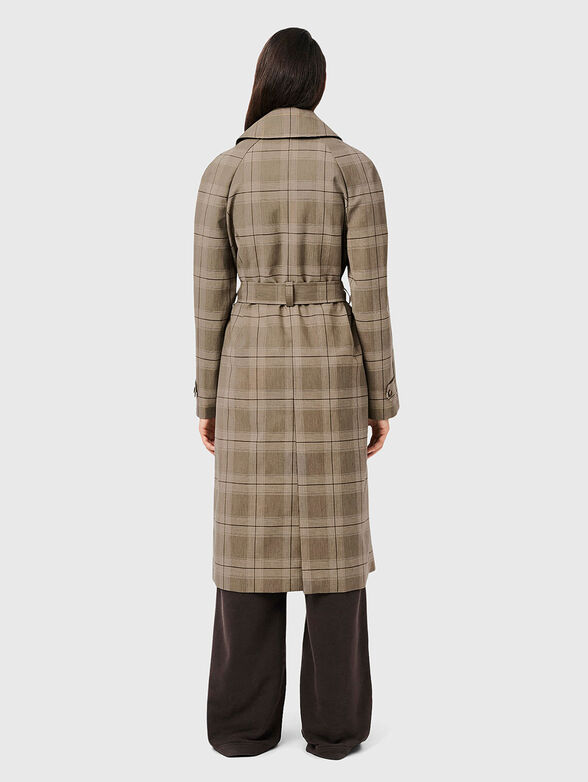 Checked coat with belt  - 3