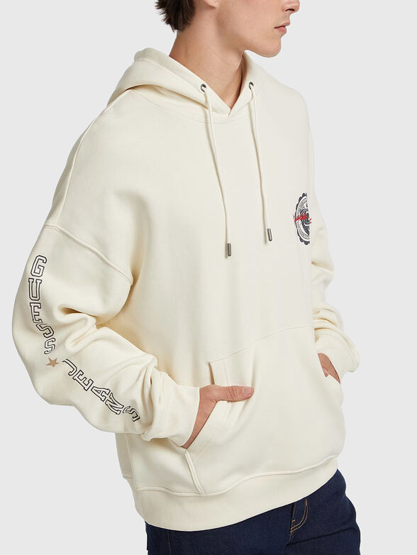 Cotton sweatshirt with hood and logo detail - 4