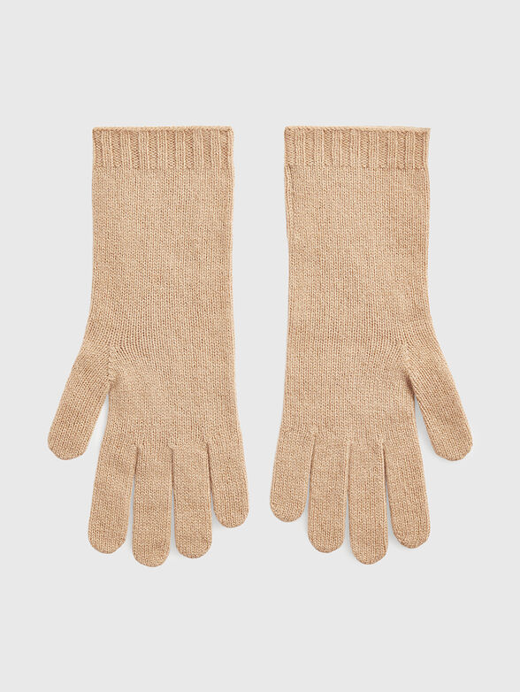 Logo-embroidered gloves in wool  - 2